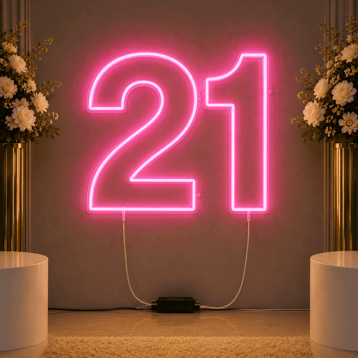 21 NUMBER NEON SIGN - LIGHTING Hire Brisbane