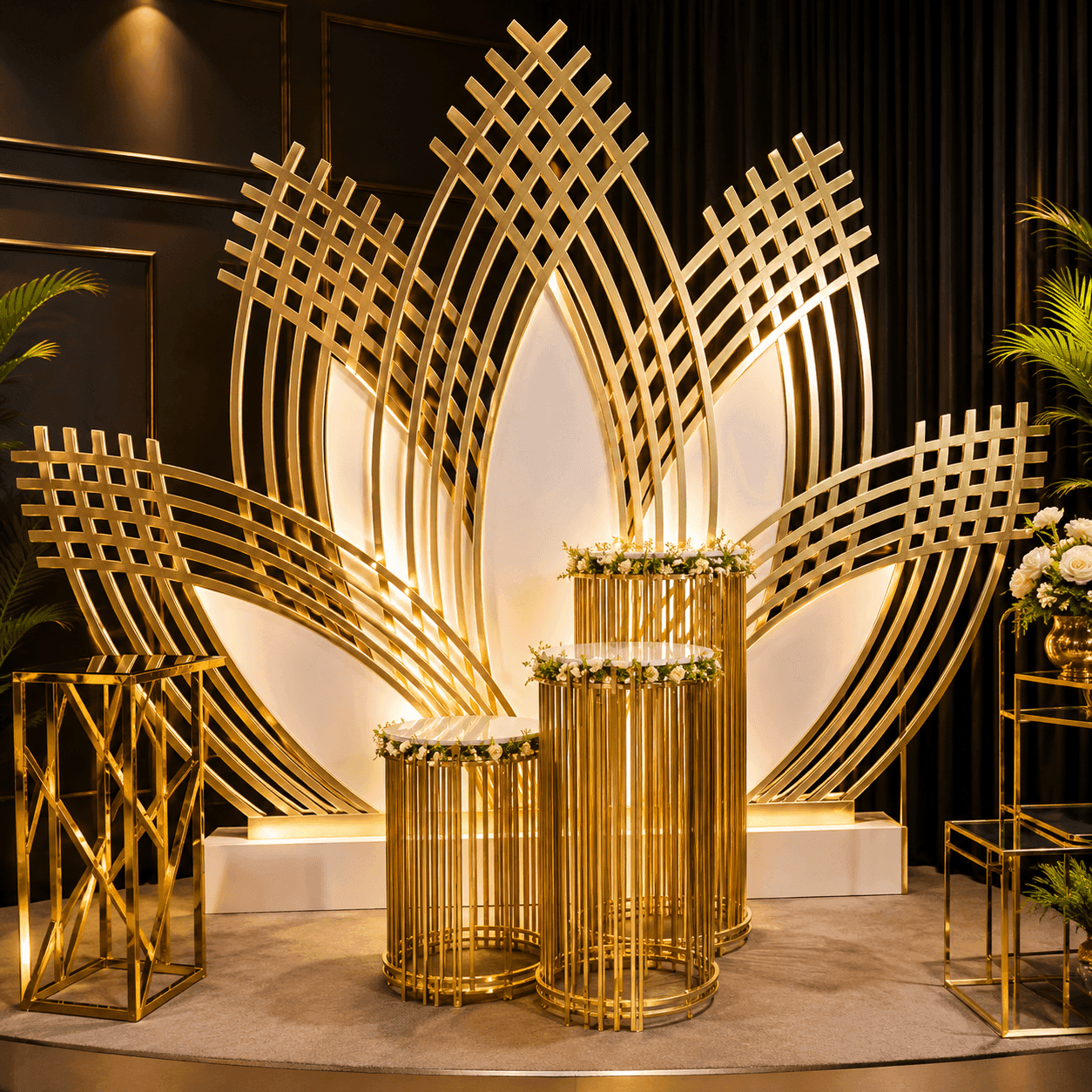 Acrylic Golden Backdrop - BACKDROPS Hire Brisbane