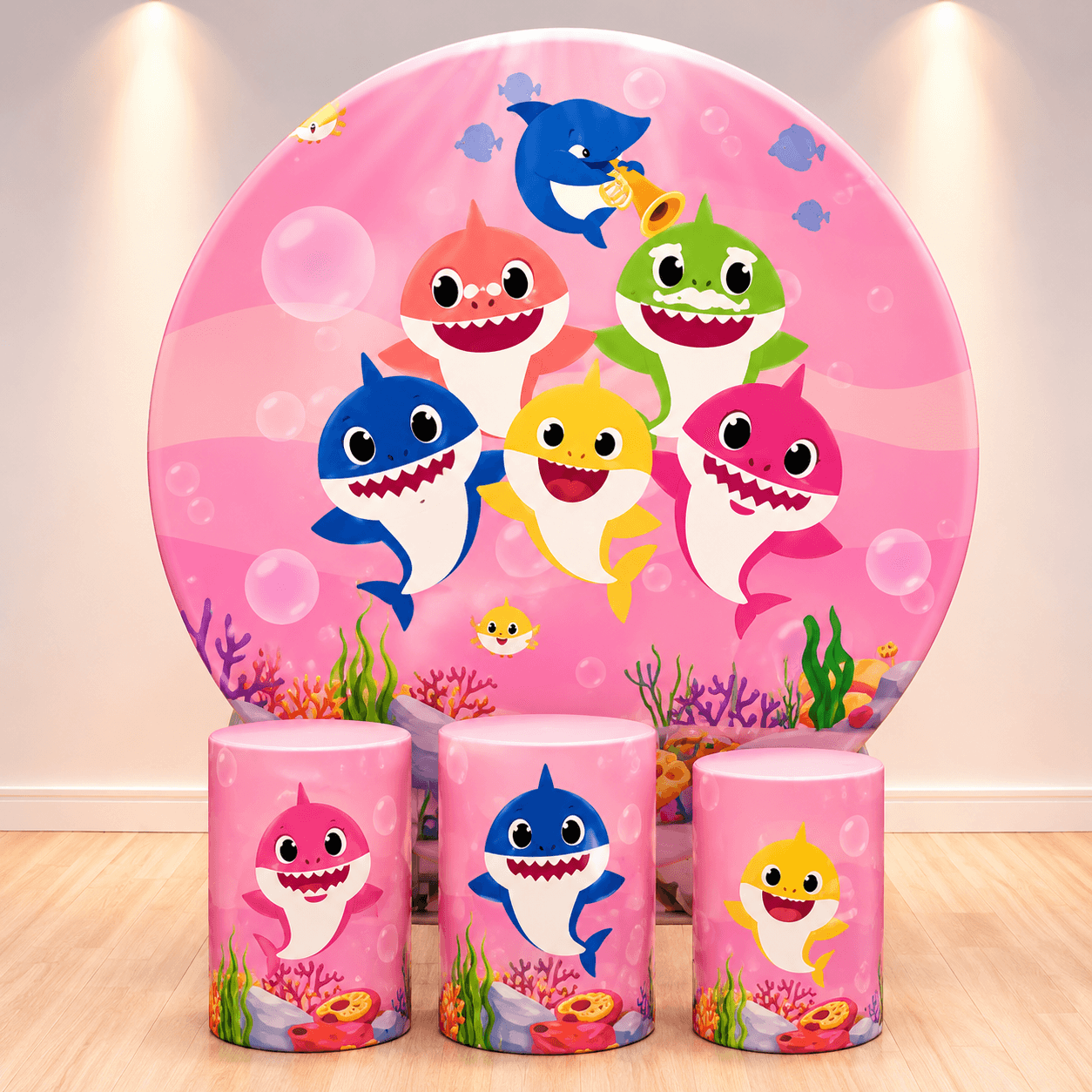 BABY SHARK PINK BACKDROPS - BACKDROPS Hire Brisbane