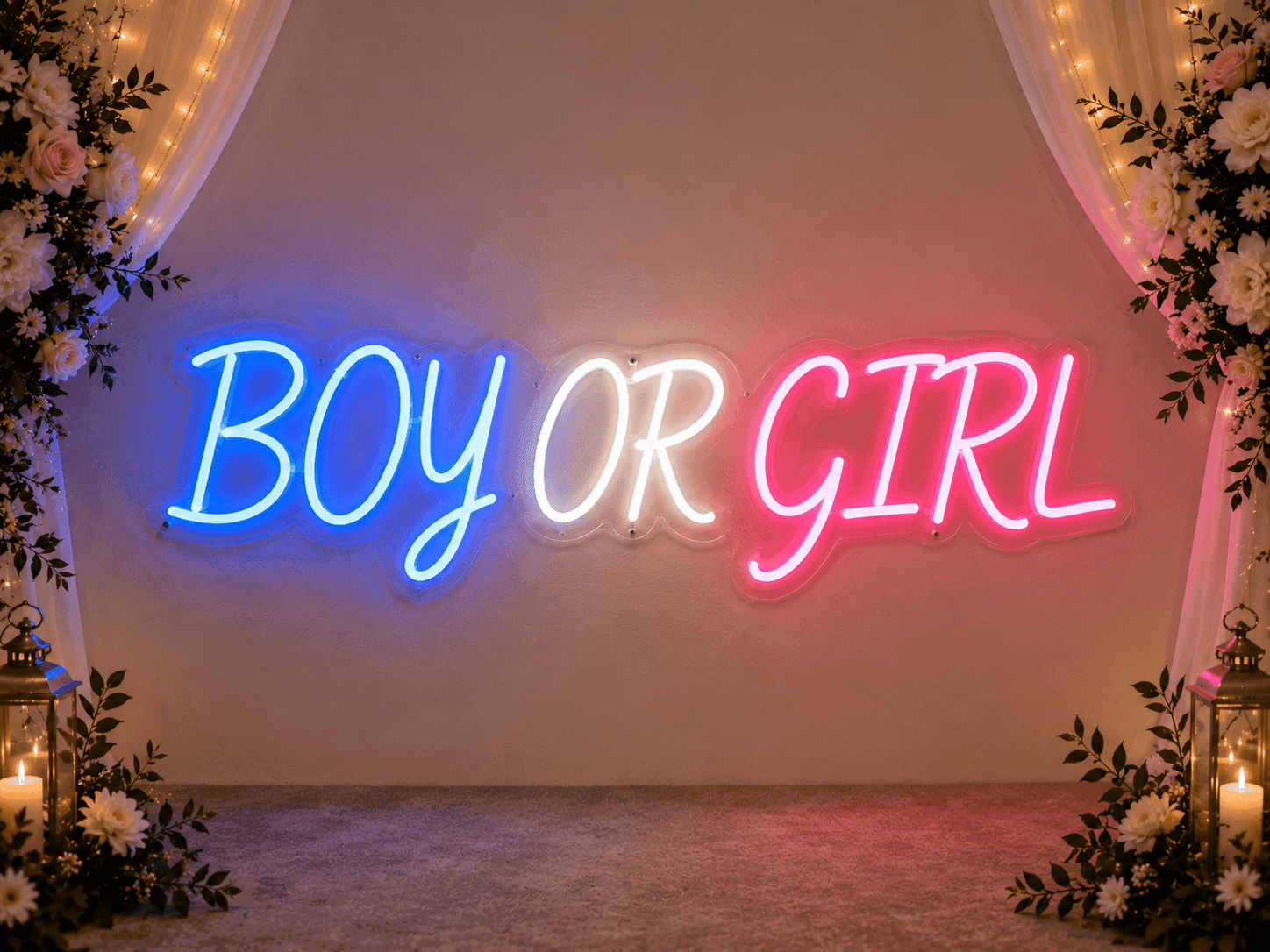 BOY OR GIRL NEON SIGN - LIGHTING Hire Brisbane