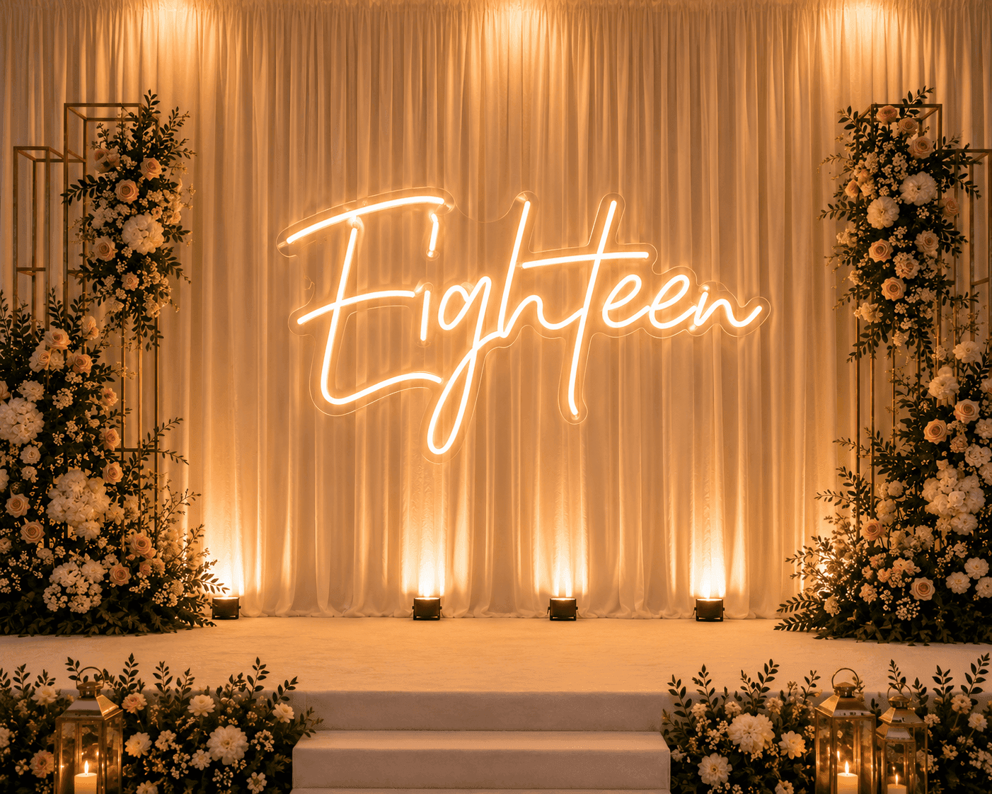 EIGHTEEN Neon sign - LIGHTING Hire Brisbane