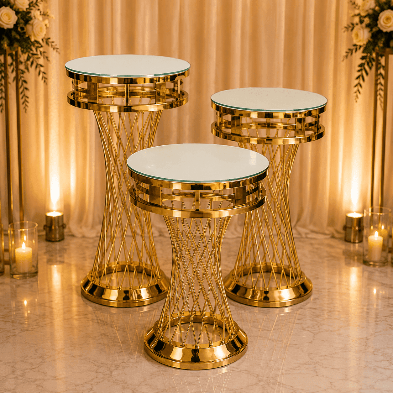 Golden Spiral Plinth - ACCESSORIES Hire Brisbane