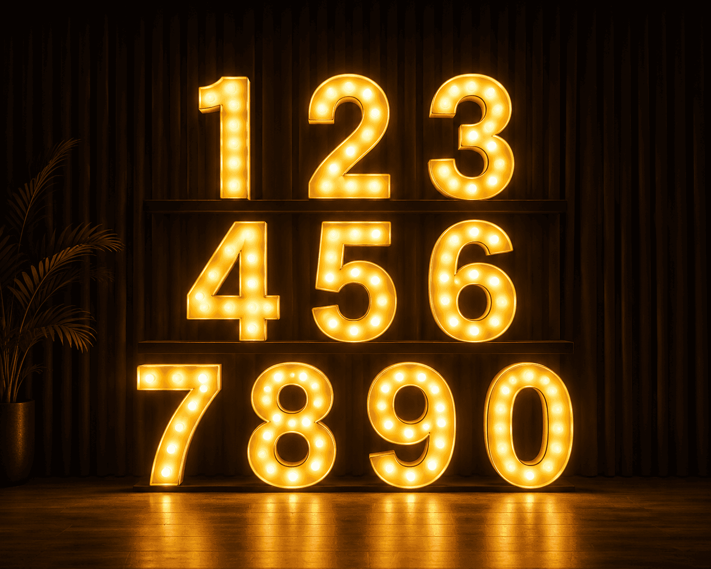 MARQUEE NUMBER LIGHTS - LIGHTING Hire Brisbane