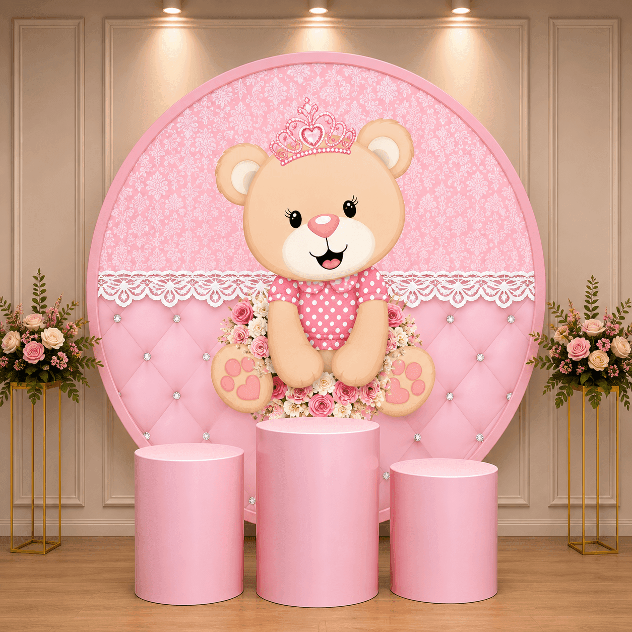 PINK BEAR BACKDROPS - THEMED BACKDROPS Hire Brisbane