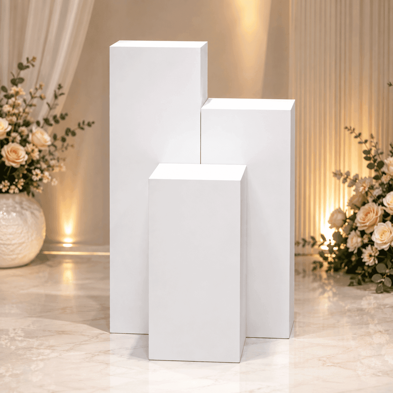 RECTANGLE WHITE PLINTHS - CAKE TABLES Hire Brisbane
