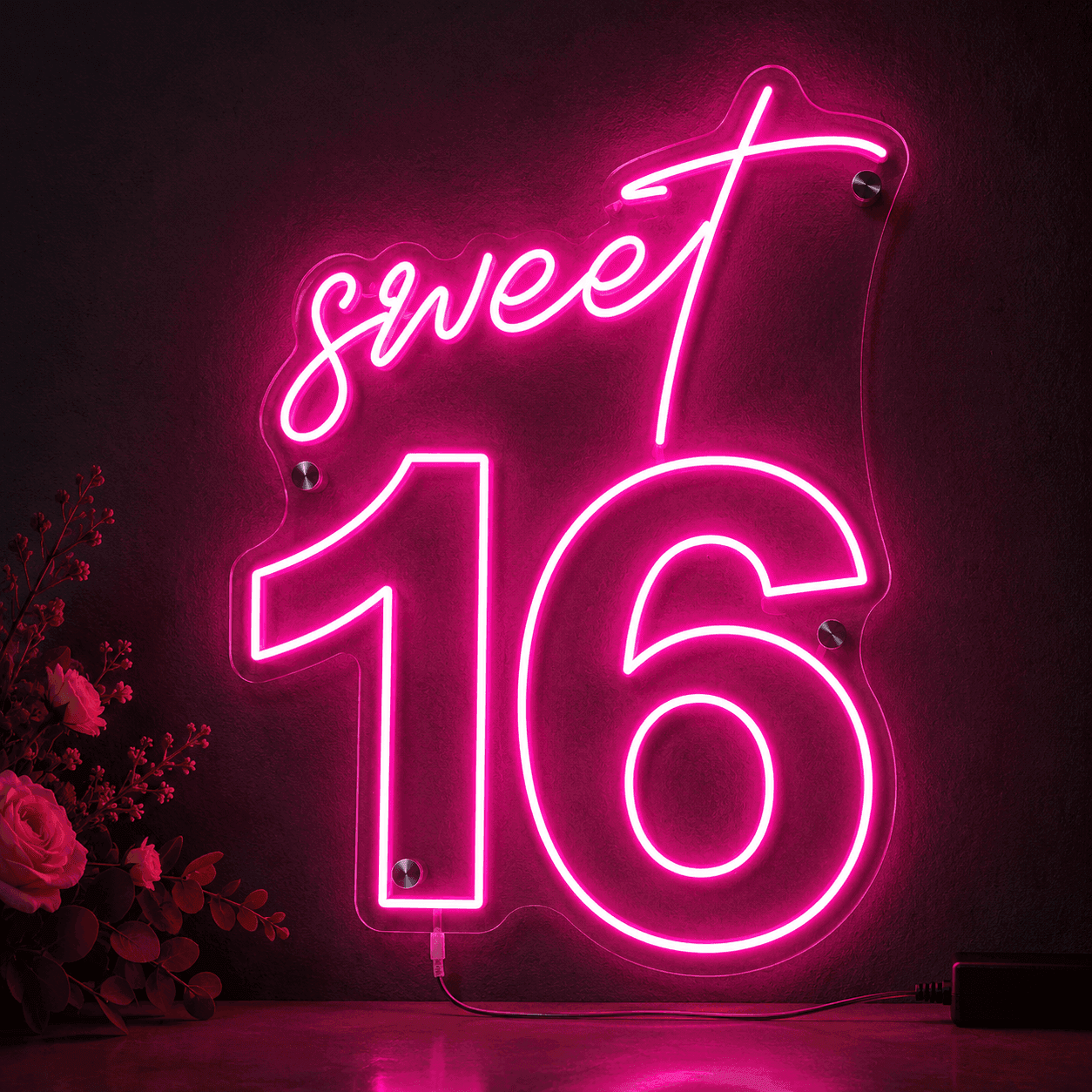 SWEET 16 NEON SIGN - LIGHTING Hire Brisbane