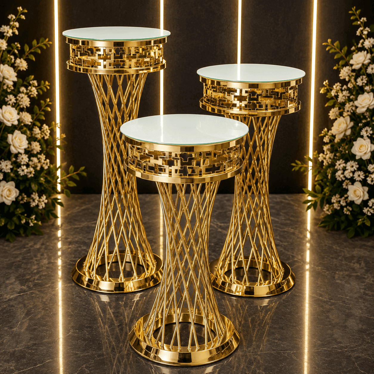 Tall Spiral Cake Stand - PLINTHS Hire Brisbane