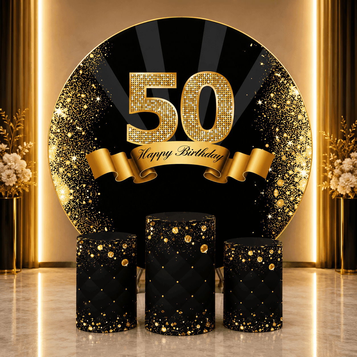 50TH HAPPY BIRTHDAY BACKDROPS - THEMED BACKDROPS Brisbane
