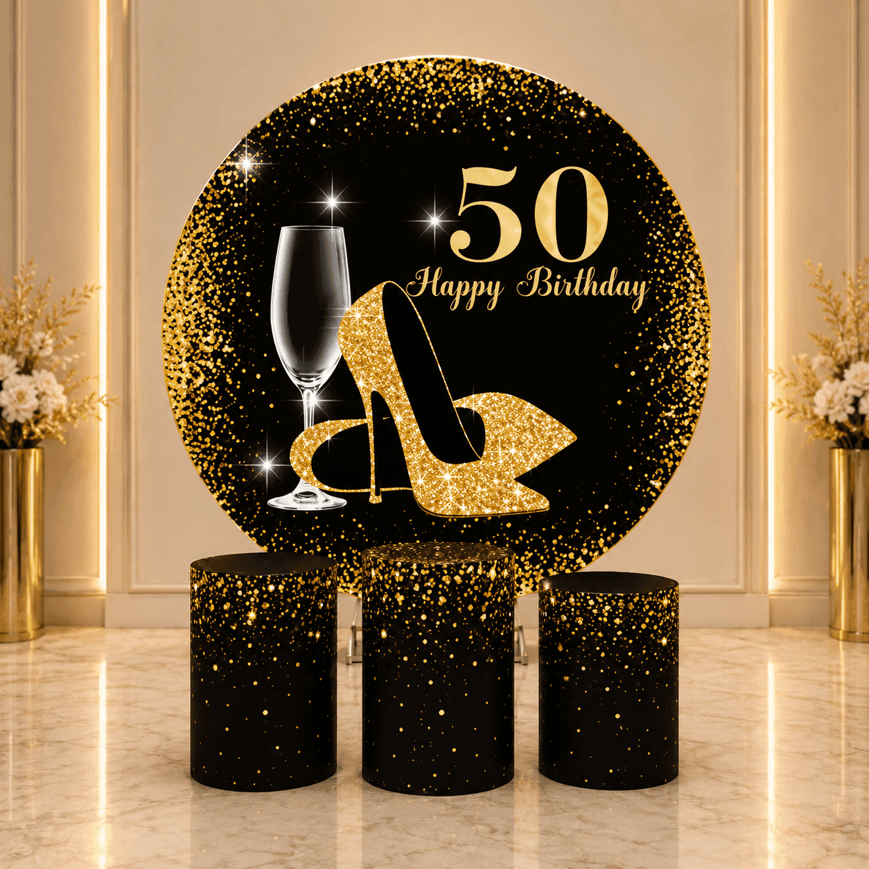 50TH WOMENS HAPPY BIRTHDAY BACKDROPS - BACKDROPS Brisbane
