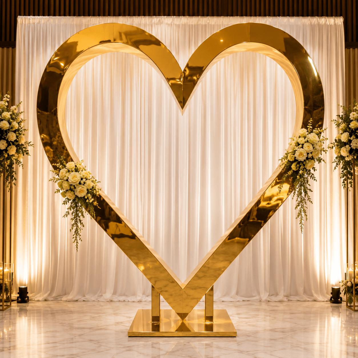 Gold Heart Backdrop - BACKDROPS Hire Brisbane