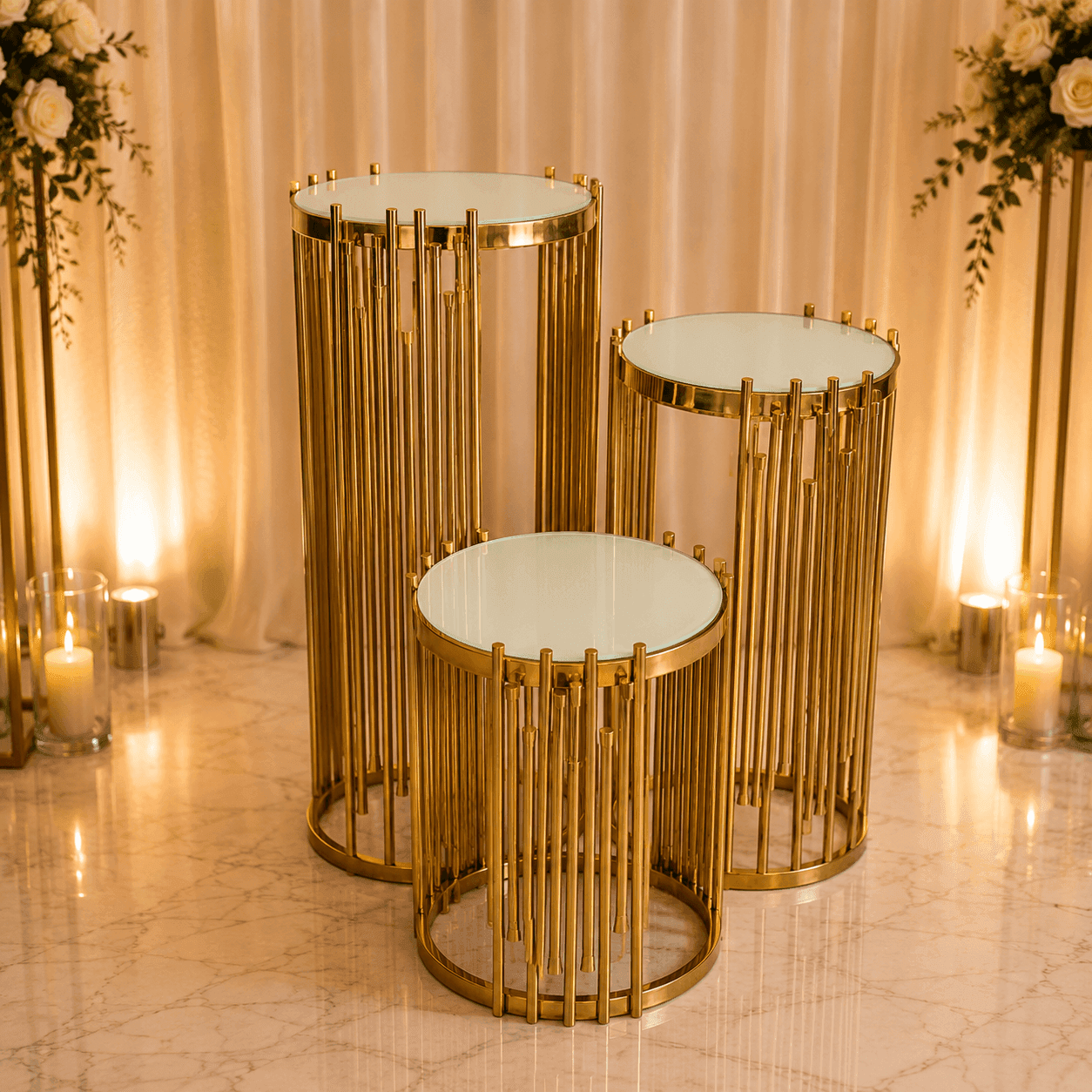 Golden Royal Plinth - PLINTHS Hire Brisbane