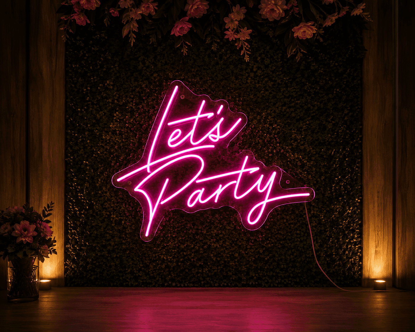 LET’S PARTY NEON SIGN - LIGHTING Hire Brisbane