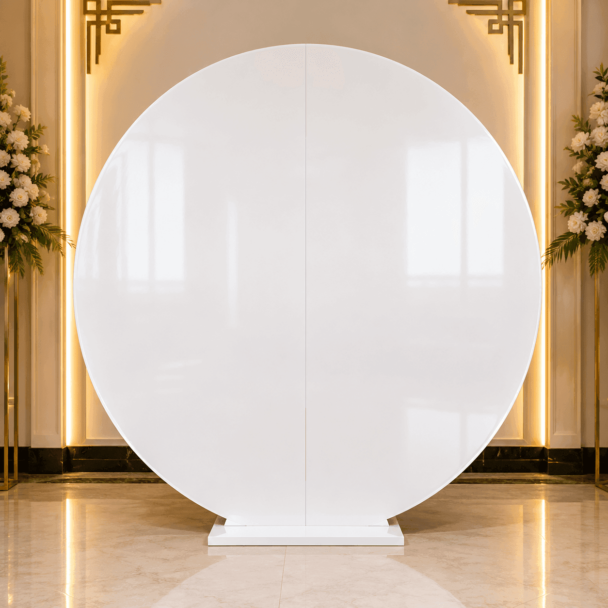 WHITE ROUND BACKDROP - BACKDROPS Brisbane