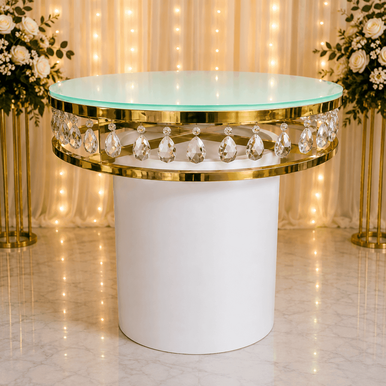 White Metal Cake Stand - PLINTHS Hire Brisbane